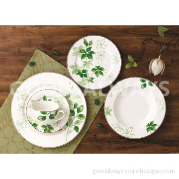 New bone china tableware with leaf design